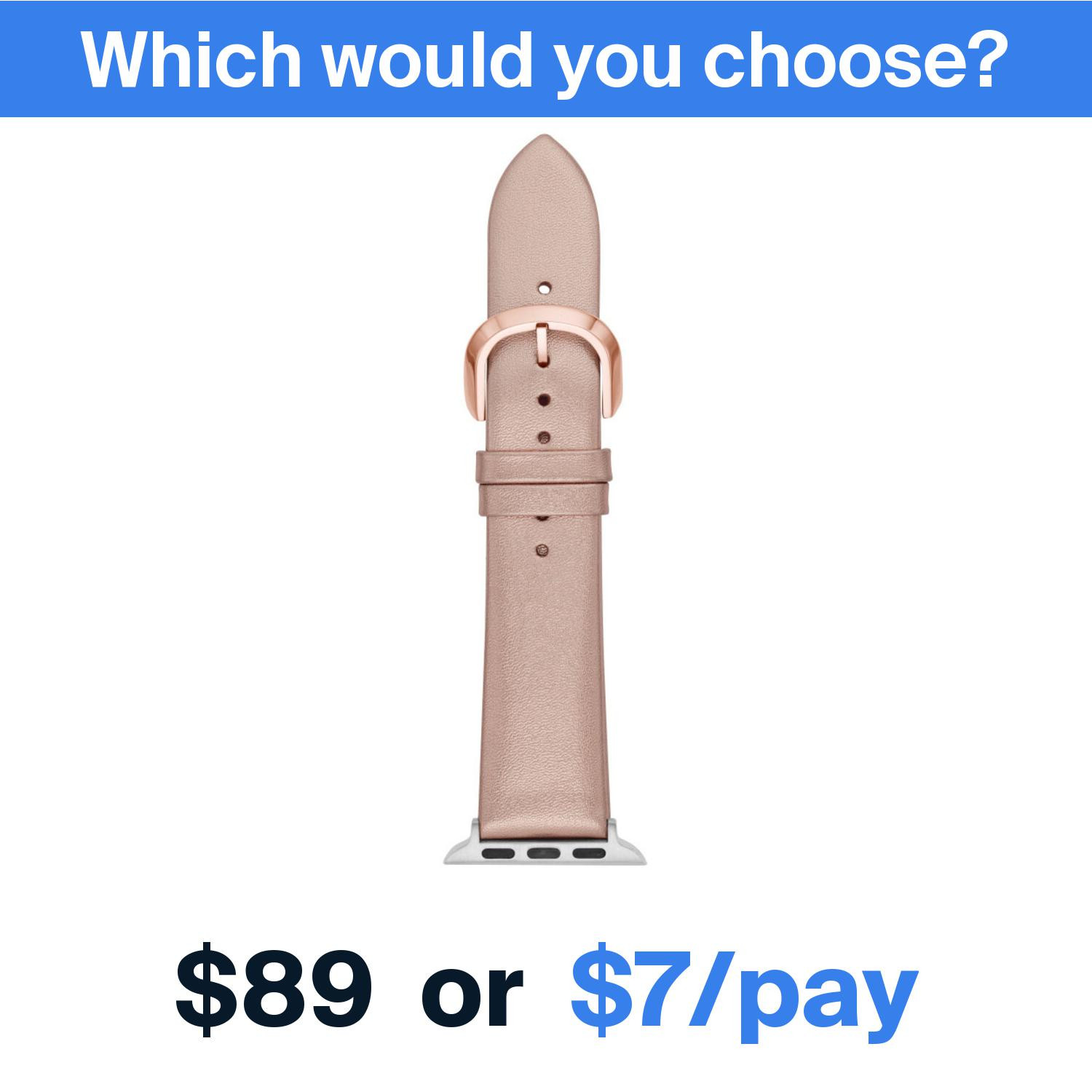 Kate Spade New York - Women's Leather Apple Watch Band Strap - 38/40mm - Rose Metallic | Perpay