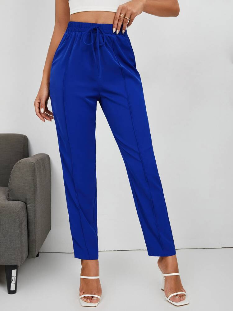 SHEIN Drawstring Waist Tapered Pants | SHEIN