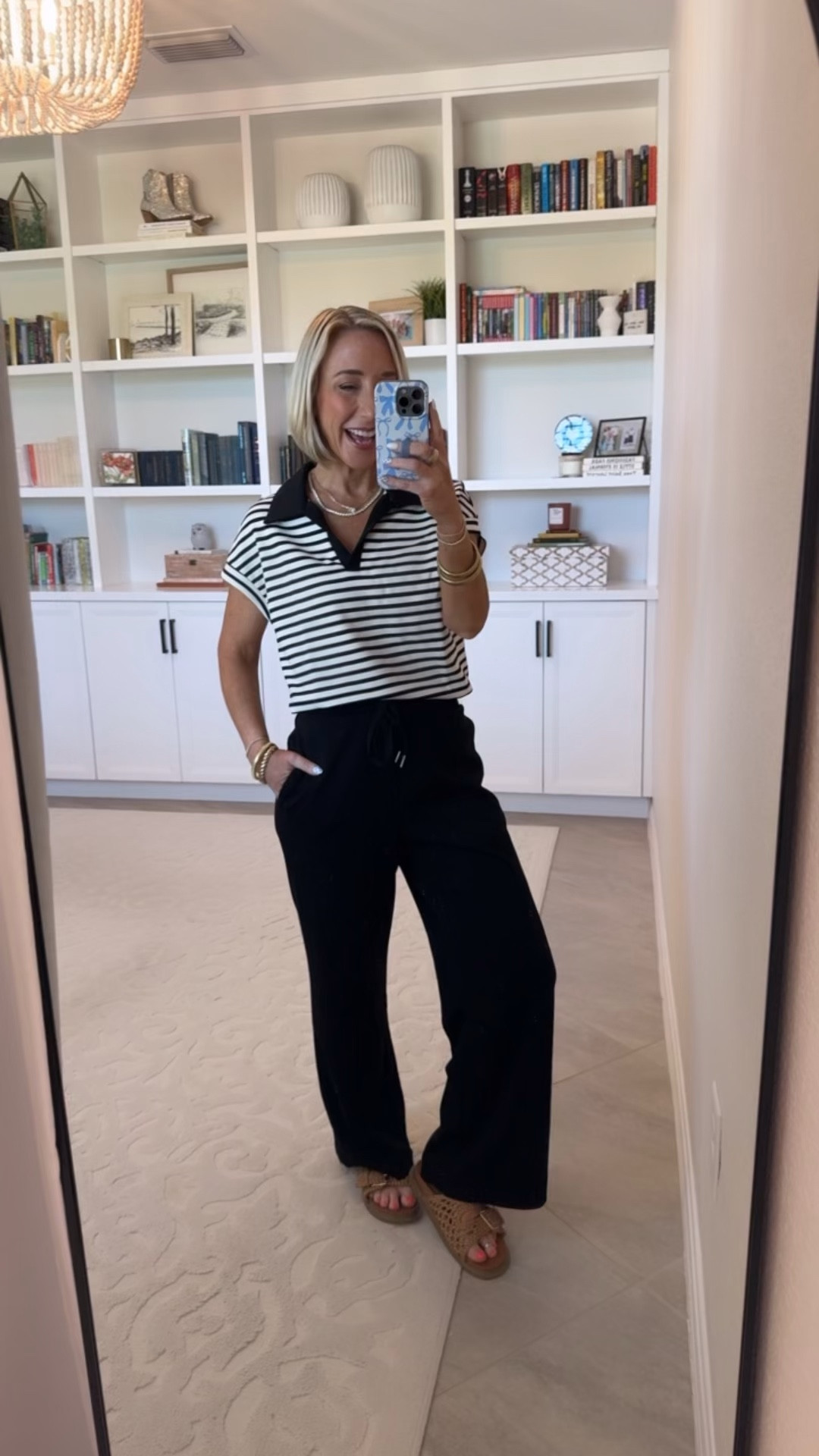 Vacation looks From travel to resort. Cap Sleeve Polo & Wide Leg Pants 2-Piece Set - size small. 16 colors. 

#LTKOver40#LTKSeasonal#LTKTravel 

 