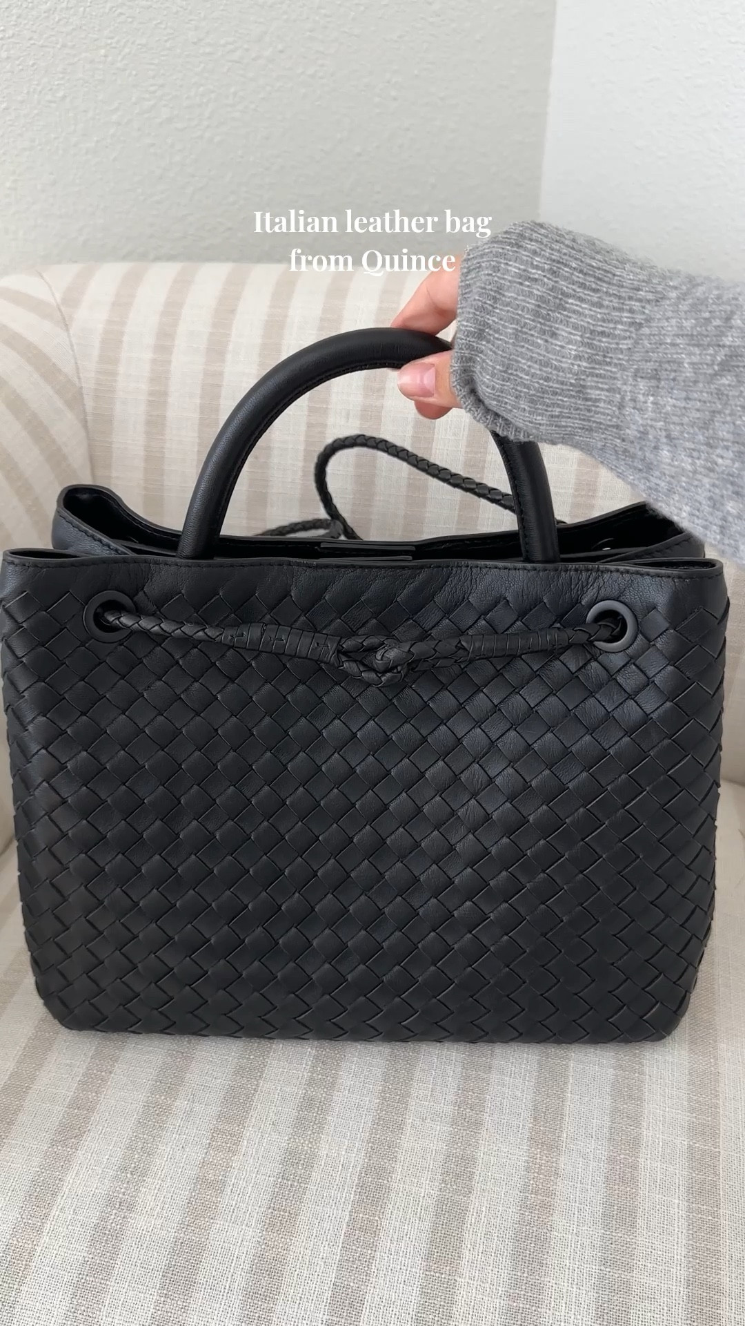 #quincepartner Italian leather woven bag from @onequince! It has a compartment divider with a zip pocket, bottom insert, and strap can be adjusted to shoulder or crossbody! Fits my small laptop too 

#LTKItBag #LTKSeasonal #LTKSaleAlert
