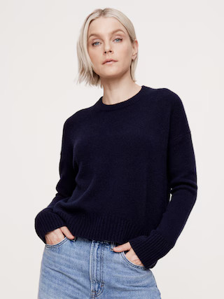 Oversized Midweight Cashmere Crew-Neck Sweater | Banana Republic (US)