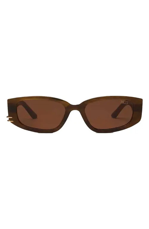 DEZI Cuffed 53mm Square Sunglasses in Half Tortoise /Cognac at Nordstrom | Nordstrom