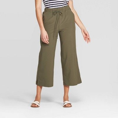 Women's Mid-Rise Wide Leg Crop Pants - A New Day™ | Target