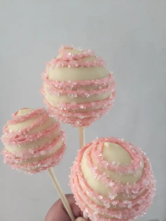 Pink Cake Pops Baby Shower Cake Pops First Birthday Cake Pops White Cake Pops Wedding Cake Pops P... | Etsy (US)