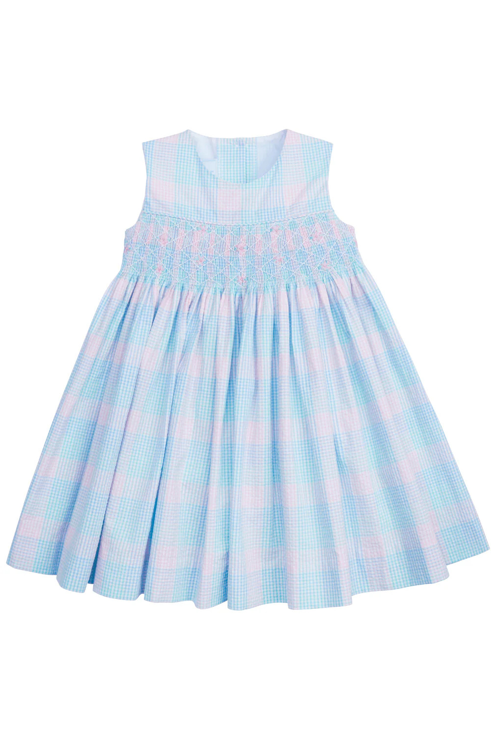 Smocked Hollis Dress - Palm Beach Plaid | Little English