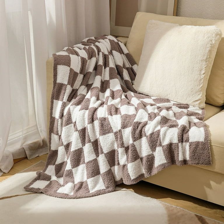 Homgreen Throw Blankets Checkerboard Grid Chessboard Gingham Warmer Comfort Reversible Long Shagg... | Walmart (US)