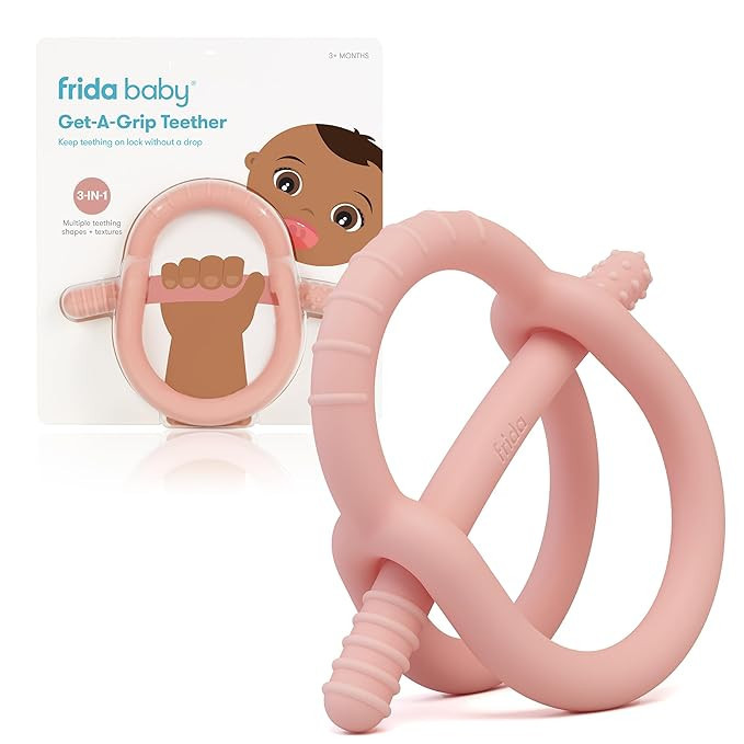 Frida Baby Get-A-Grip Teether | 100% Food-Grade Silicone Teether Toy for Baby 0-6, 12, 18 Months ... | Amazon (US)