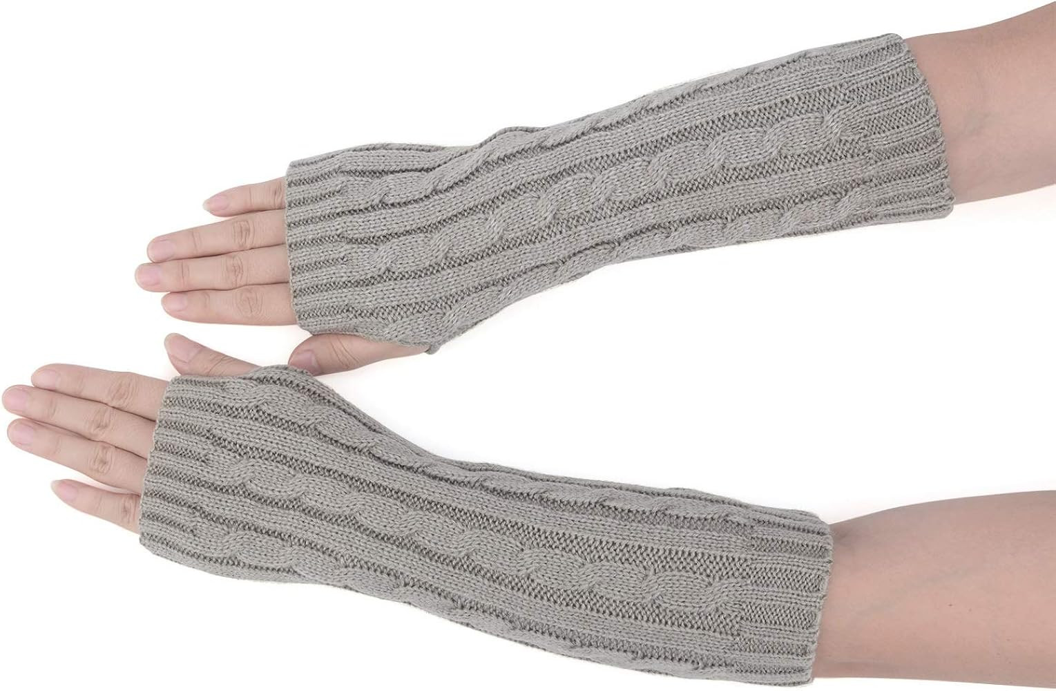 Flammi Women's Knit Arm Warmers Fingerless Gloves Thumb Hole Gloves Mittens for Typing Driving Co... | Amazon (US)