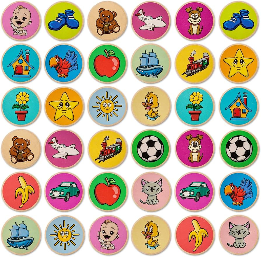 Montessori-Inspired Wooden Matching Game for Toddlers 2-4 Years - Durable, Scratch-Resistant 36 C... | Amazon (US)