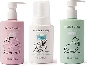 Dabble & Dollop Beachy Bundle, Natural Bubble Bath, Body Wash, Shampoo for Kids, USA-Made, Parabe... | Amazon (US)
