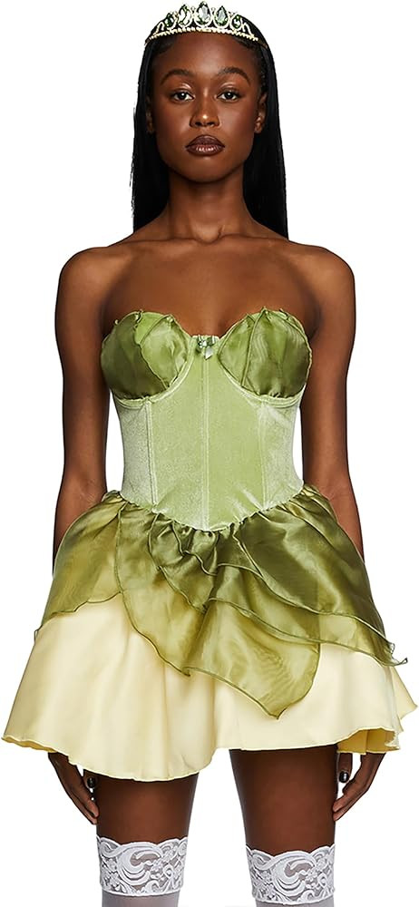 Dolls Kill Green Enchanting Princess Costume - Satin Velvet Dress with Tiara by Trickz N' Treatz | Amazon (US)