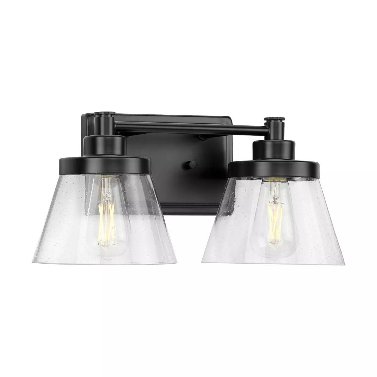Progress Lighting Hinton 2 - Light Wall Light ,  Matte Black with Clear Seeded Glass Shade | Target