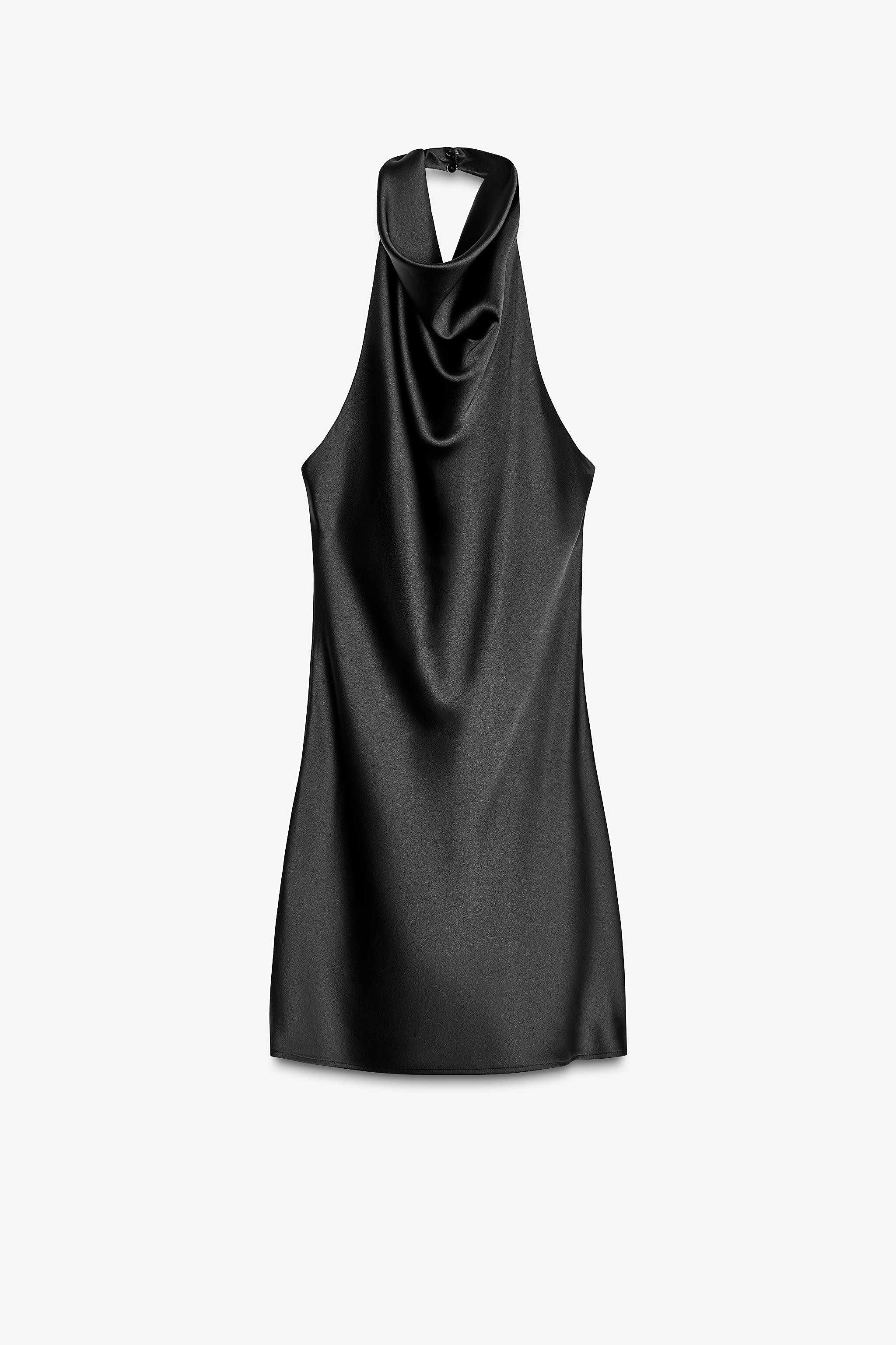 SATIN HALTER MINI DRESS | Zara US