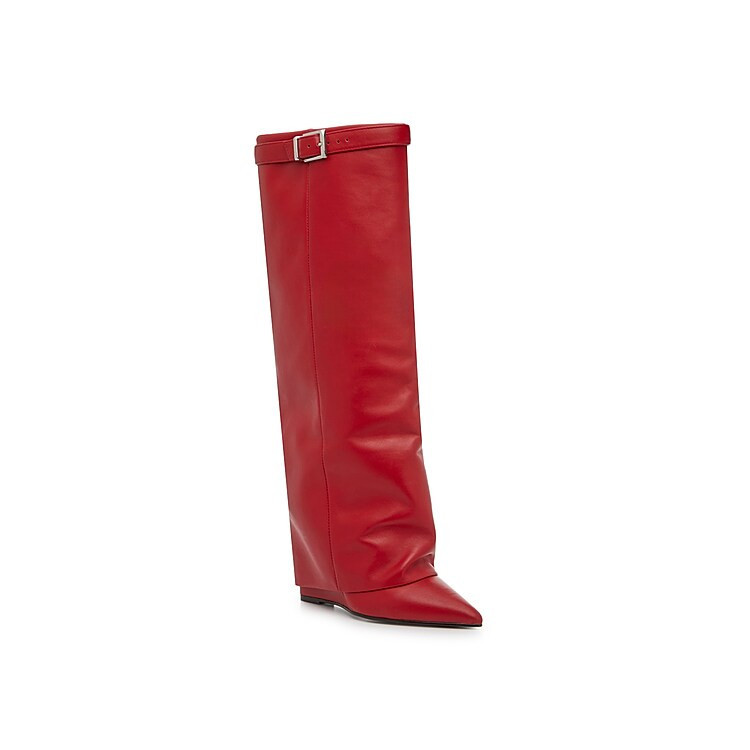 Steve Madden Corenne Foldover Wedge Boot | Women's | Red | Size 6.5 | Boots | Wedge | DSW