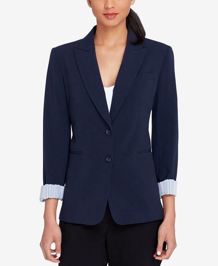 Two-Button Peak-Collar Blazer | Macys (US)