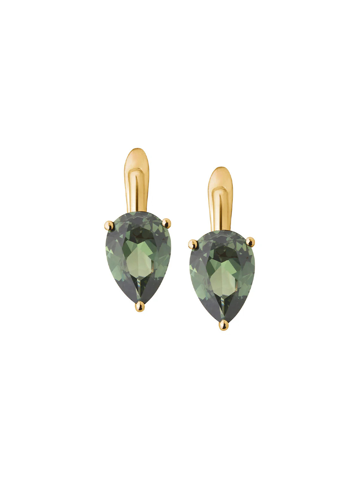 PORTER LAB MOSS GREEN PEAR CUT DROP EARRINGS, GOLD | Dorsey
