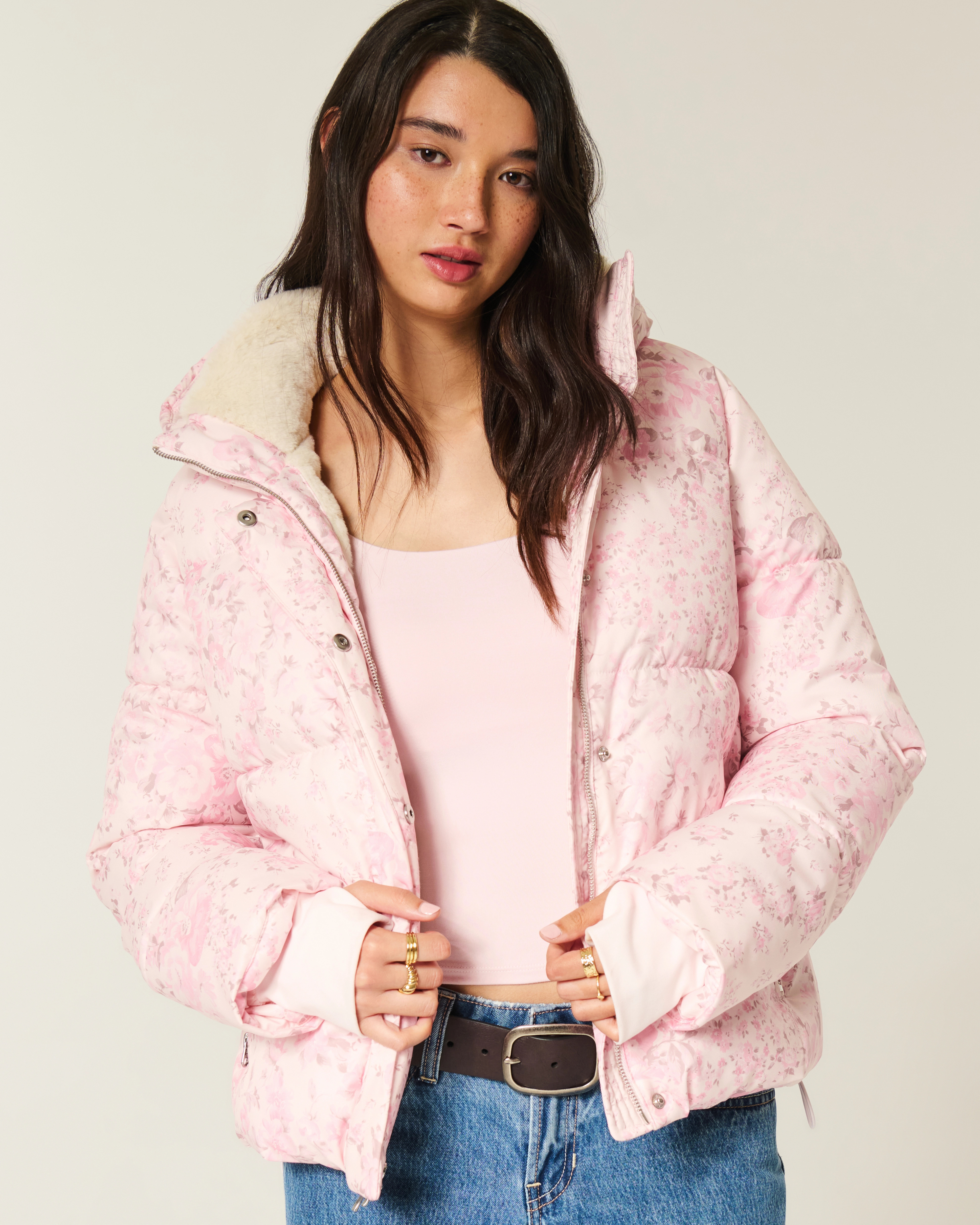 Faux Fur-Lined All-Weather Puffer Jacket | Hollister (US)