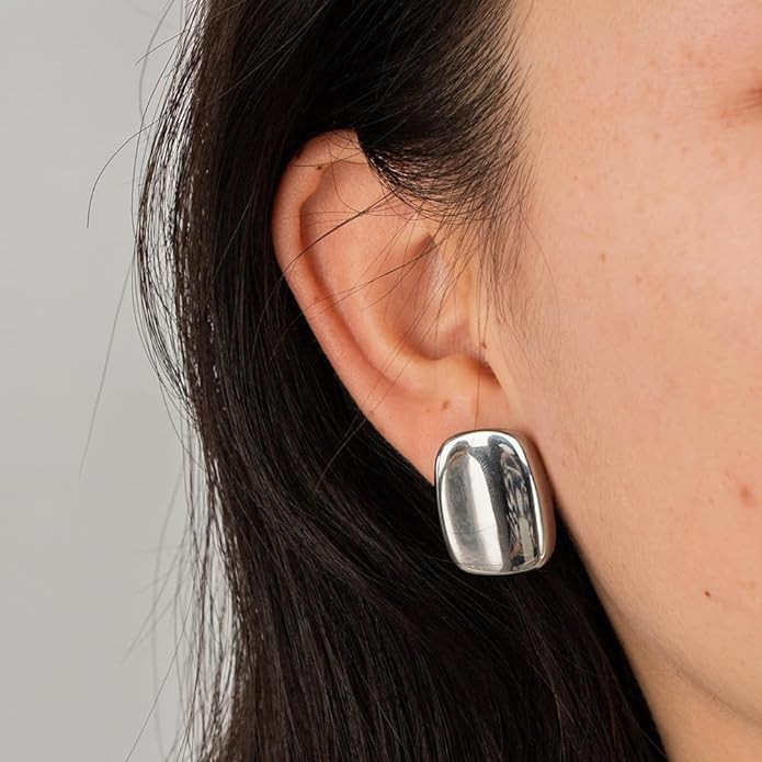 Chunky Gold Earrings for Women Trendy Silver Statement Earrings Gold Spiral Earrings Large Gold E... | Amazon (US)