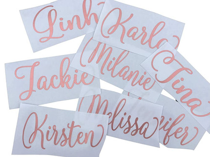 Click for more info about Personalized Bridesmaid Vinyl Decal ONLY DIY for Tumblers Cups Rose Gold on Champagne Glasses Mai...