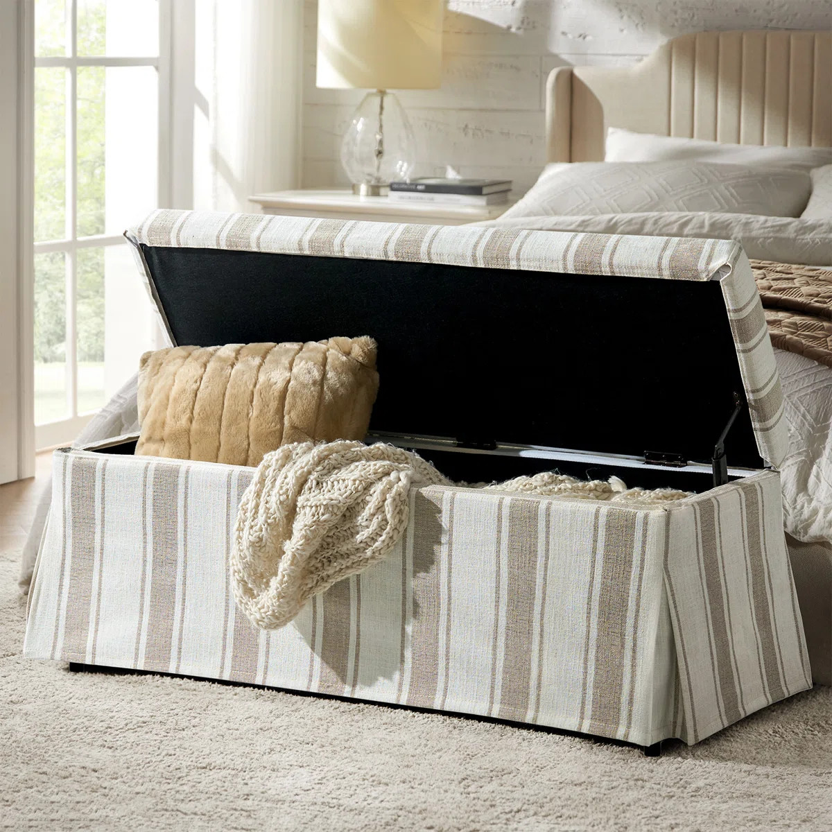 Lessman 46.5" Farmhouse Storage Bench with Removable and Machine-Washable Slipcover | Wayfair North America