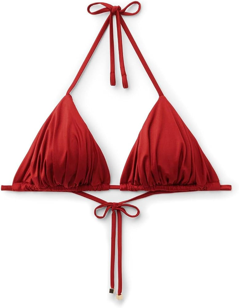 CALZEDONIA Shiny Satin Removable Padding Triangle Swimsuit Top | Amazon (US)