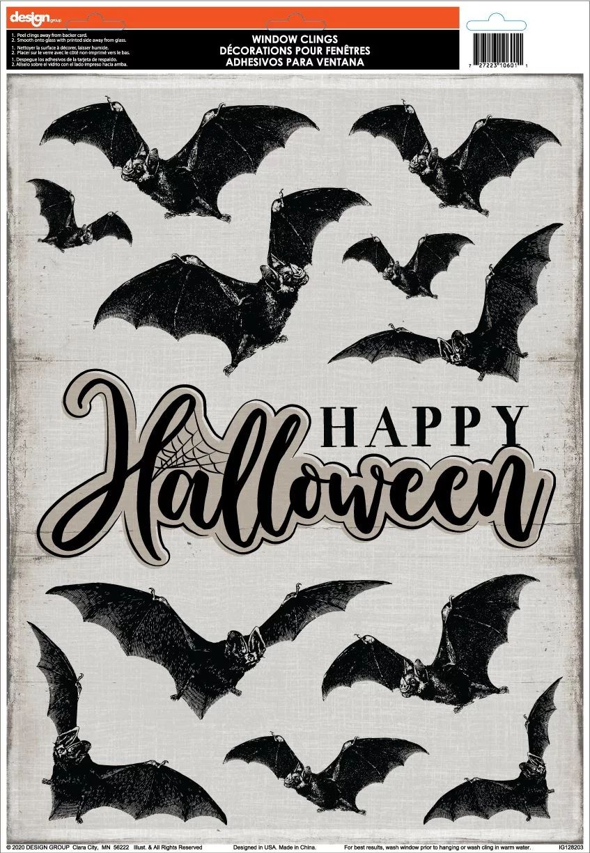 Way To Celebrate Halloween Window Clings, Happy Halloween Bats - Walmart.com | Walmart (US)