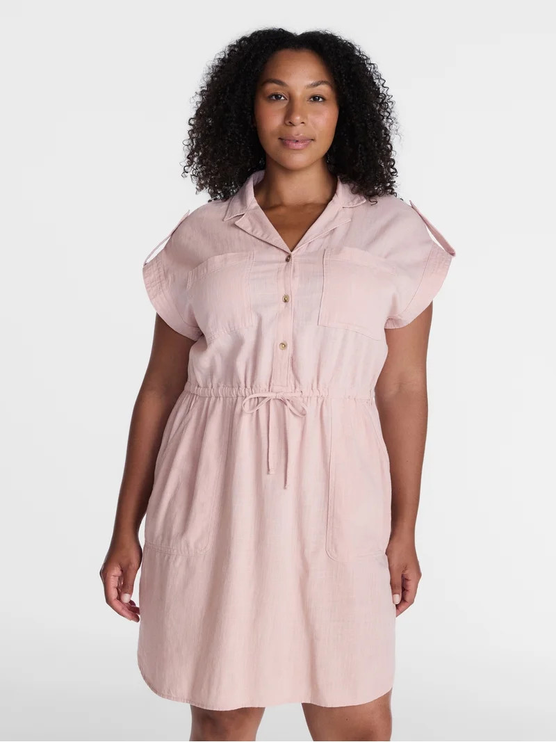 Time and Tru Women's Utility Shirtdress, Sizes XS-XXXL | Walmart (US)