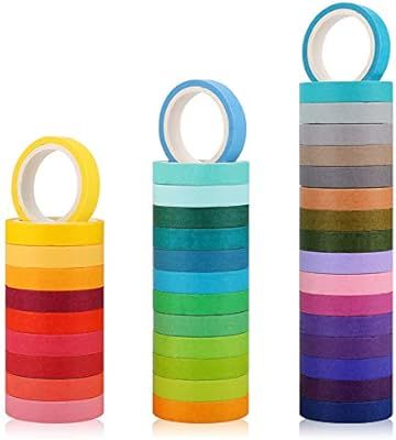 40 Rolls Washi Tape Set by Accmor, Decorative Washi Masking Tape, Colorful Multi-Purpose Washi Ta... | Amazon (US)