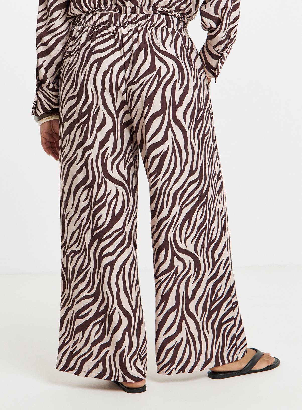 Buy SIMPLY BE Zebra Wide Leg Trouser Brown 22 | Trousers | Tu | Tu Clothing