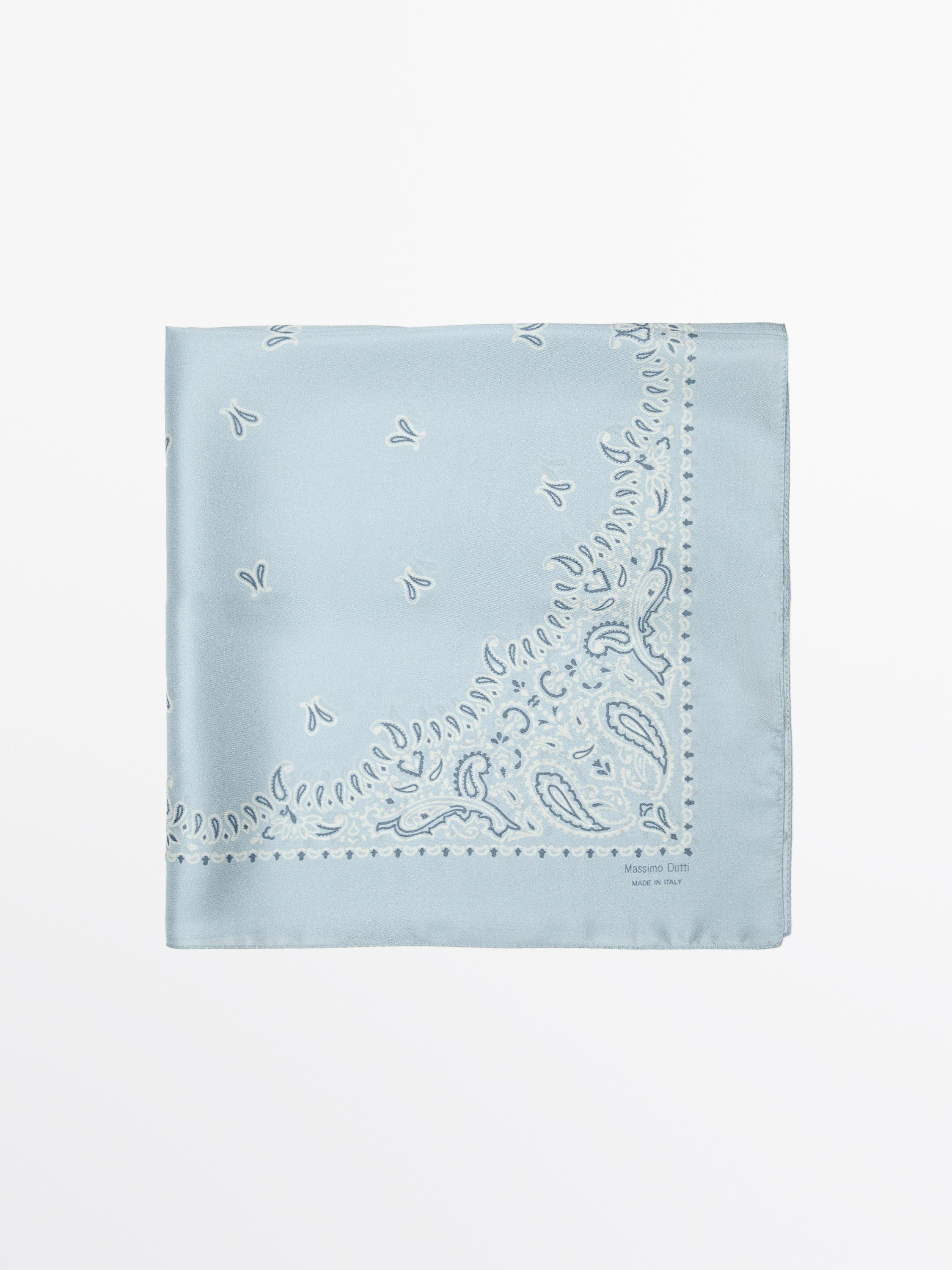 Paisley print 100% silk bandana | Massimo Dutti UK