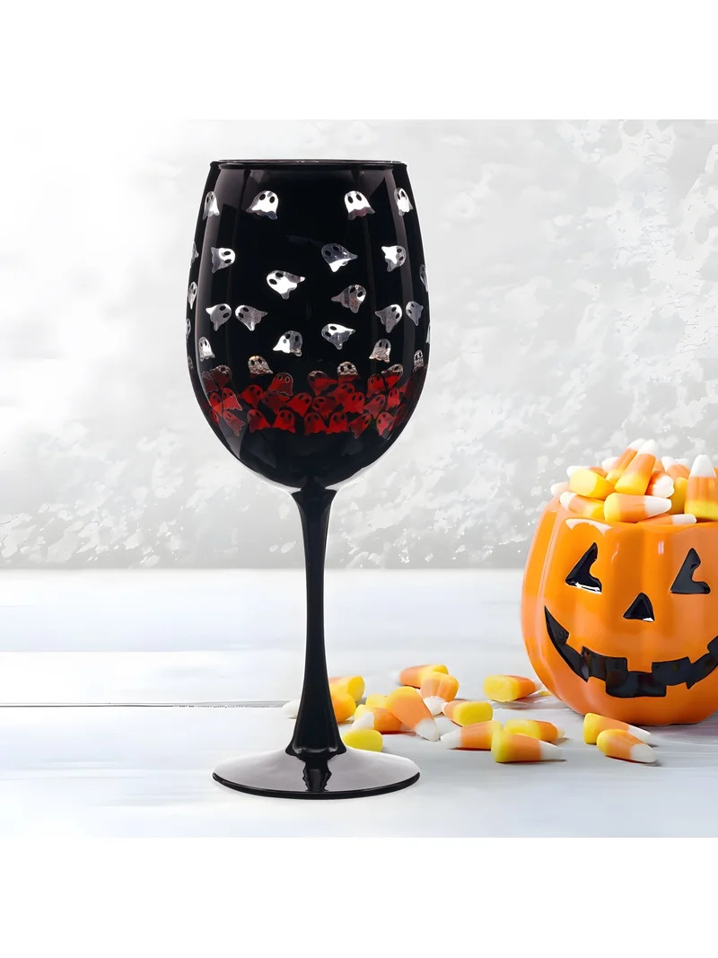 Way to Celebrate Halloween Two Tone Wine Glass Ghosts | Walmart (US)
