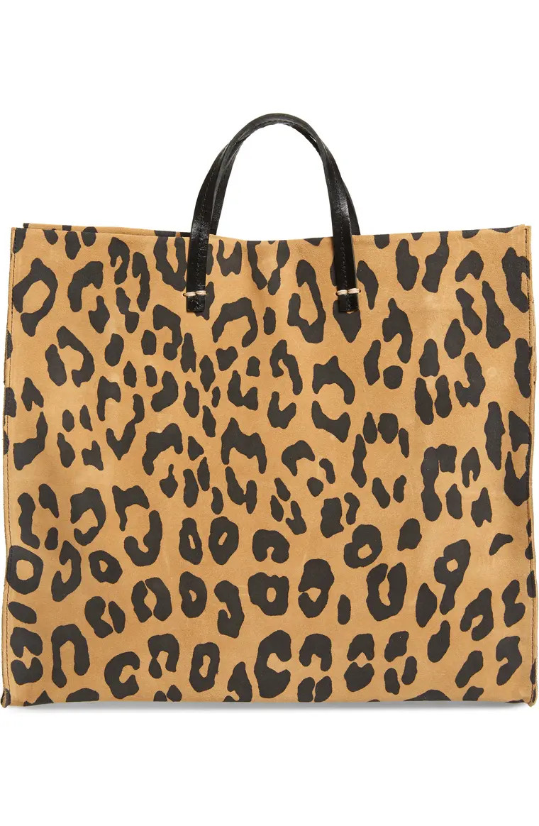 Simple Leopard Print Suede Tote | Nordstrom