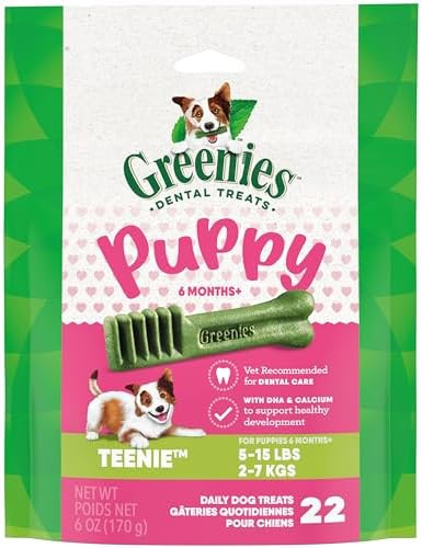 Greenies Puppy Teenie Size Dental Dog Treats, 6 oz. Pack (22 Treats) | Amazon (US)