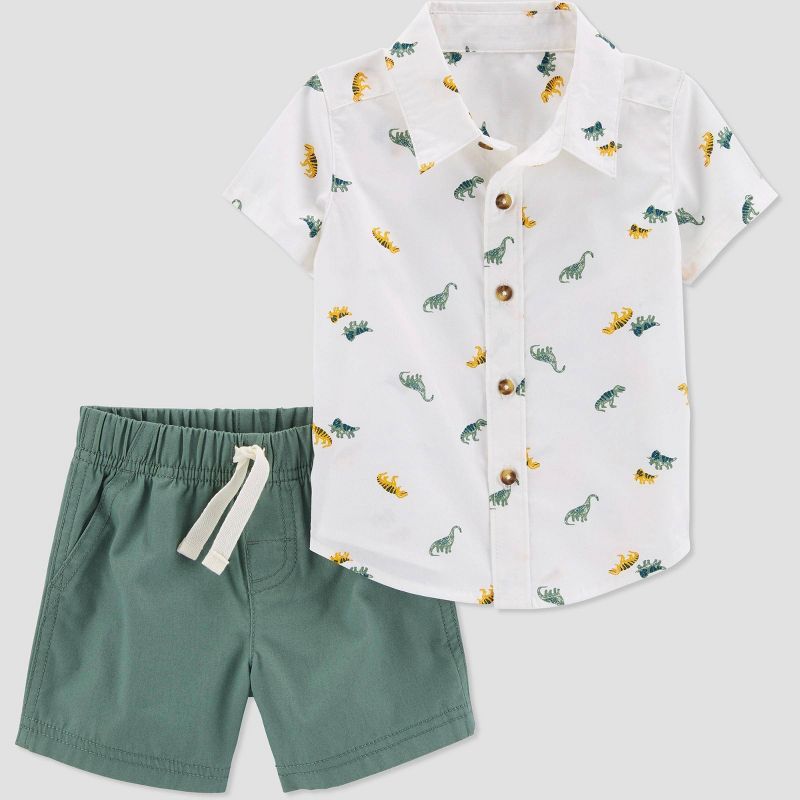 Baby Boys' Dino Top & Shorts Set - Just One You® made by carter's Olive | Target