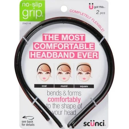 Scunci No-Slip Grip Flexible Headbands, 20421-A, 2 count | Walmart (US)