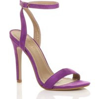 High Heel Ankle Strap Barely There Sandals, Purple | PrettyLittleThing UK