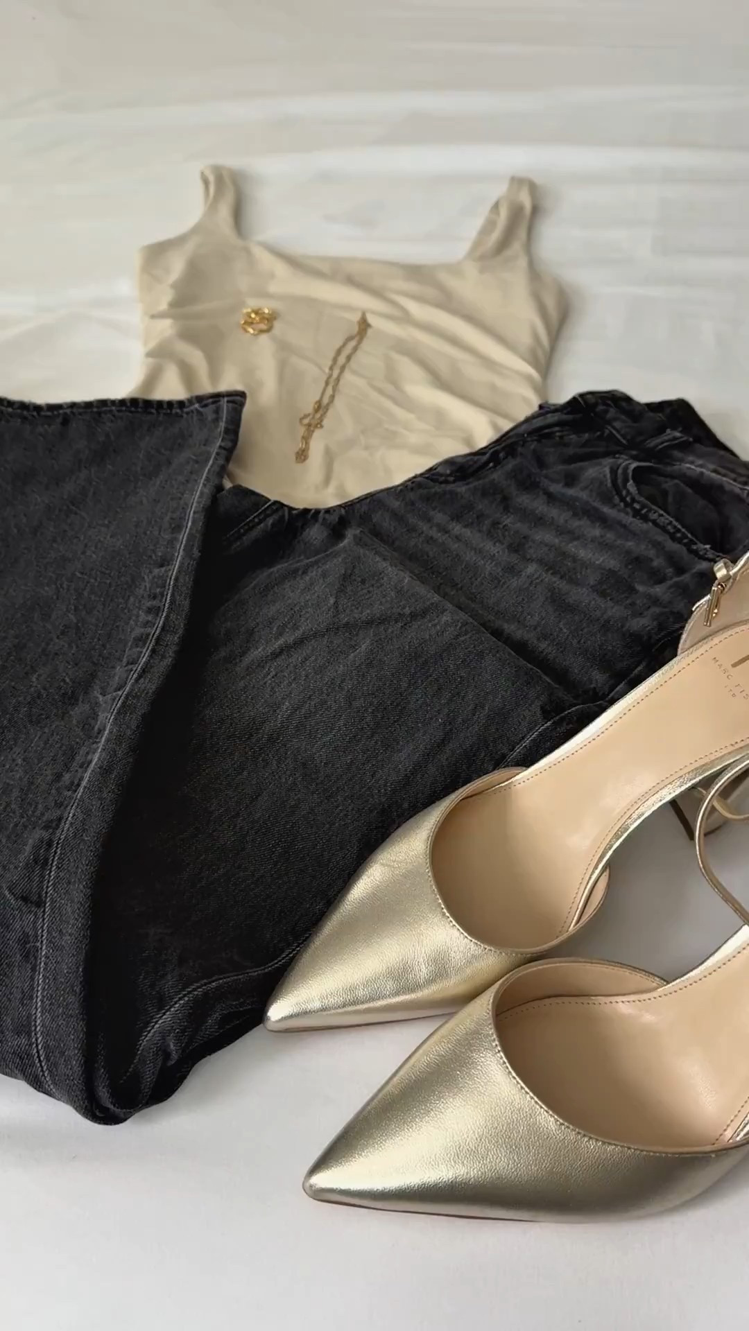 Golden accents meet everyday chic ✨ A simple bodysuit, sleek black denim, and metallic heels that make the whole look shine 💅🏻 #OOTD #GoldDetails #EffortlessStyle #ChicVibes

#LTKShoeCrush #LTKFindsUnder100 #LTKFindsUnder50