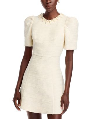 AQUA Faux Pearl Tweed Mini Dress - Exclusive  | Bloomingdale's Women | Bloomingdale's (US)
