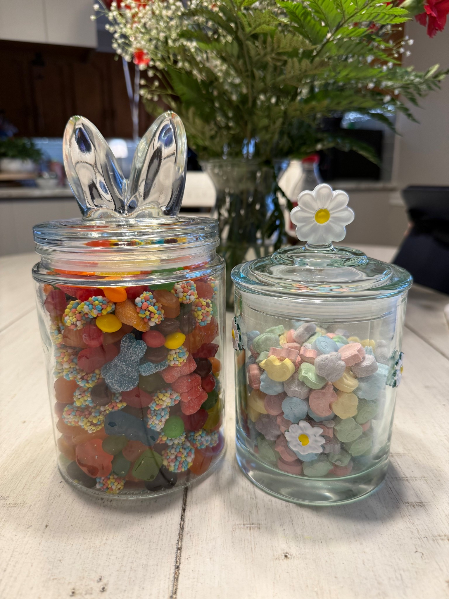 Cute Candy salad for Easter! Beautiful glass jars filled with our favorite candy. 

#LTKfoodie #LTKmomlife #LTKSeasonal