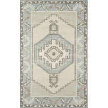 Momeni Anatolia Wool and Nylon Machine Made Light Blue Area Rug 5'3" X 7'6" | Walmart (US)