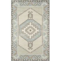 Momeni Anatolia Wool and Nylon Machine Made Light Blue Area Rug 5'3" X 7'6" | Walmart (US)