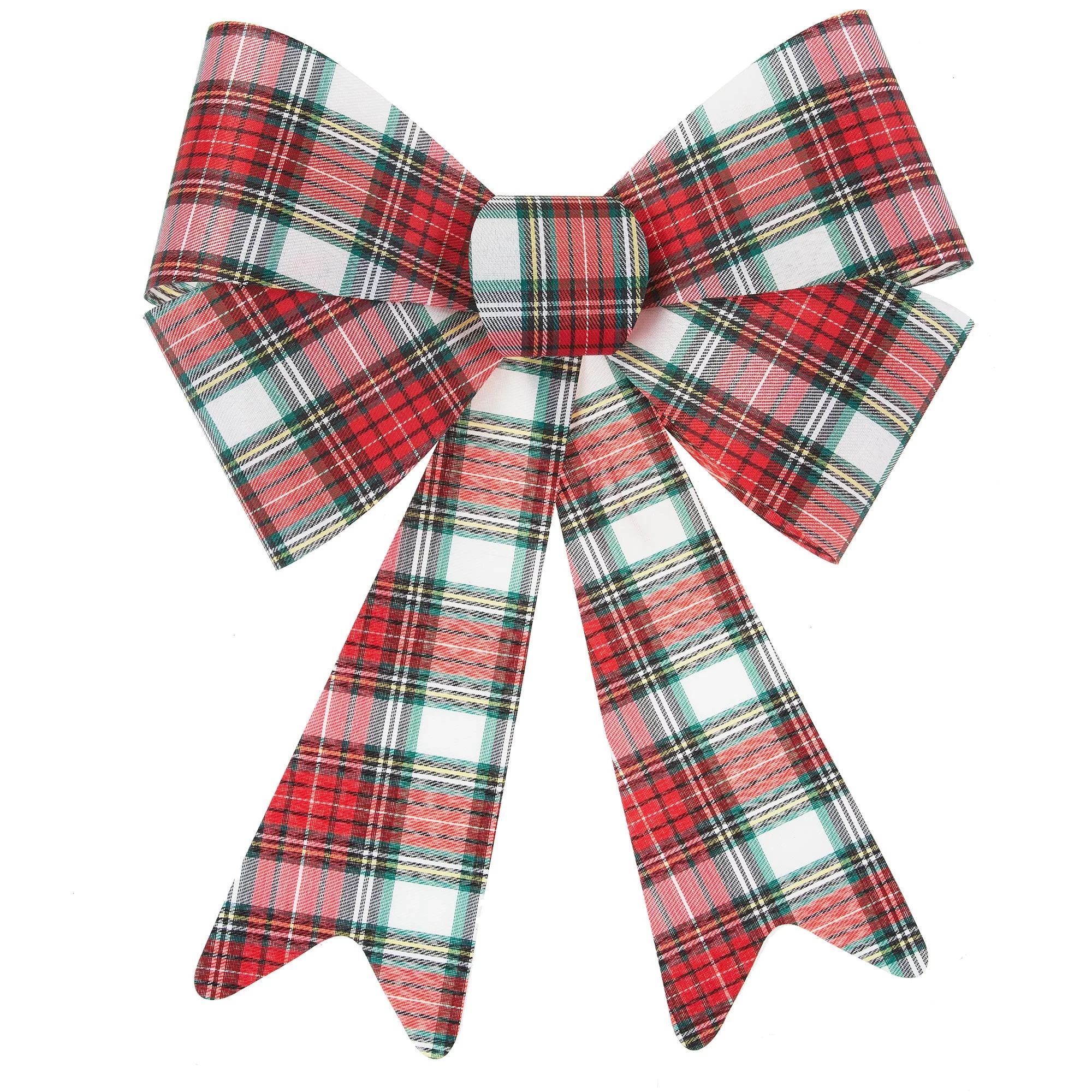 Holiday Time Large Tartan Plaid Rigid Wreath Bow, 18.5" | Walmart (US)