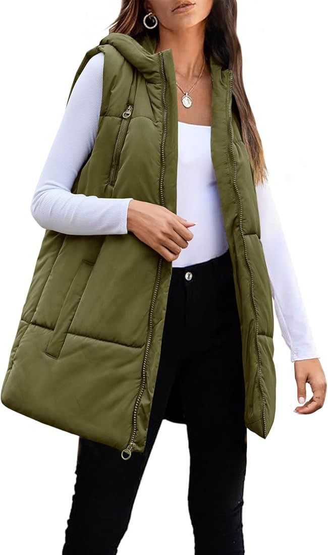 Tankaneo Womens Winter Puffer Vest Sleeveless Hooded Padded Gilet Coat Quilted Jackets with Pocke... | Amazon (US)