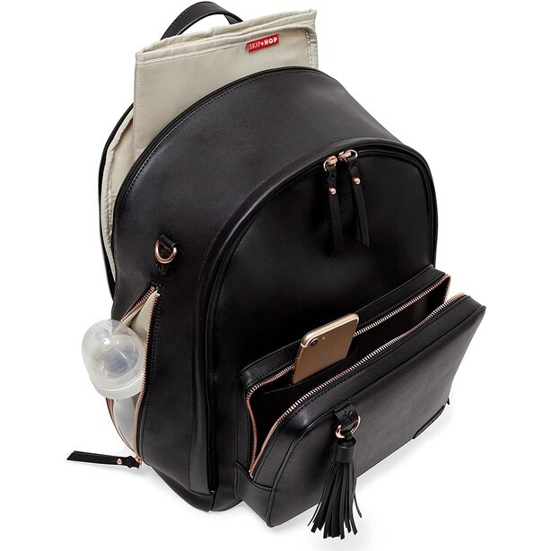 Skip Hop Greenwich Simply Chic Diaper Backpack, Black | Indigo (CA)