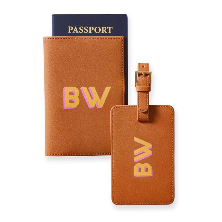 Fillmore Vegan Leather Luggage Tag and Passport Case, Printed | Mark and Graham