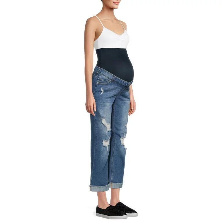 Time and Tru Women's Maternity Boyfriend Jeans | Walmart (US)