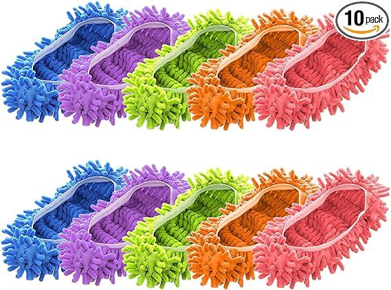 Cosywell Shoes Cover for Mop Dust Duster Slippers Cleaning Floor House Washable 10 PCS 5 Pairs | Amazon (US)