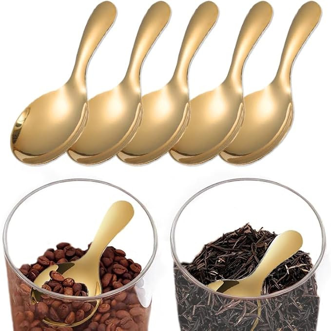 5 Pack Short Handle Scoops for Containers - Stainless Steel Small Scoops for Salt Sugar Coffee Te... | Amazon (US)