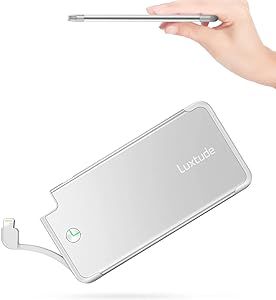 Luxtude 5000mAh Portable Charger for iPhone, Ultra Slim MFi Apple Certified External Battery Pack... | Amazon (US)