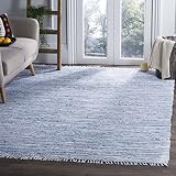 SAFAVIEH Rag Rug Collection 5' x 7' Light Blue/Multi RAR125A Handmade Boho Stripe Cotton Area Rug | Amazon (US)